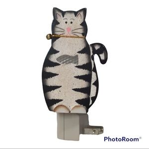 Kitty Cat Wooden Night Light NWT
